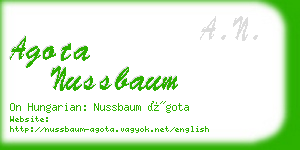 agota nussbaum business card